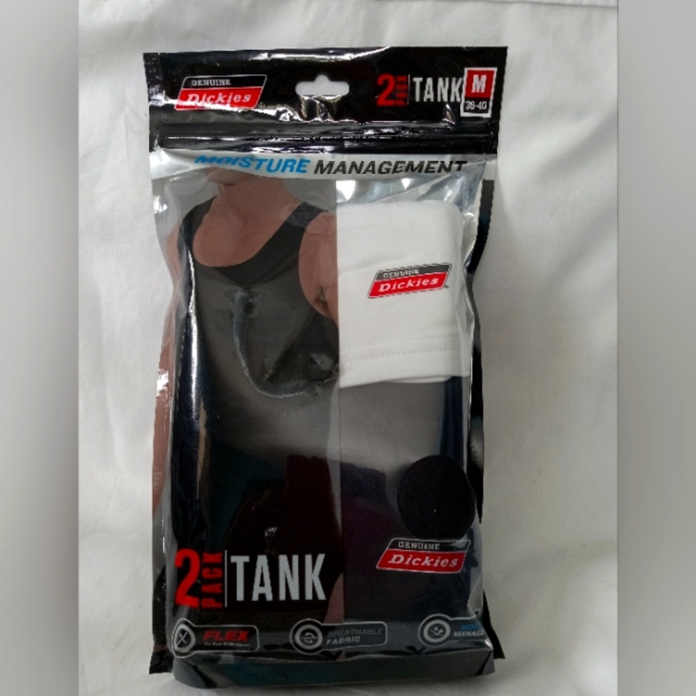 COPY - 2pk Dickies moisture management tank tops Medium black and white